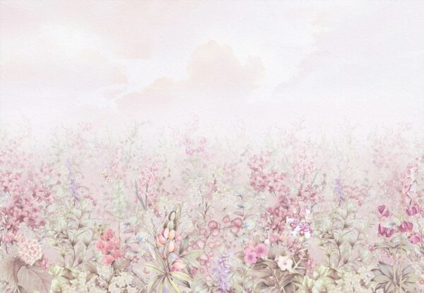Papier peint Jardin rose