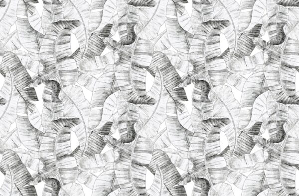 Papier peint Feuilles dessinées