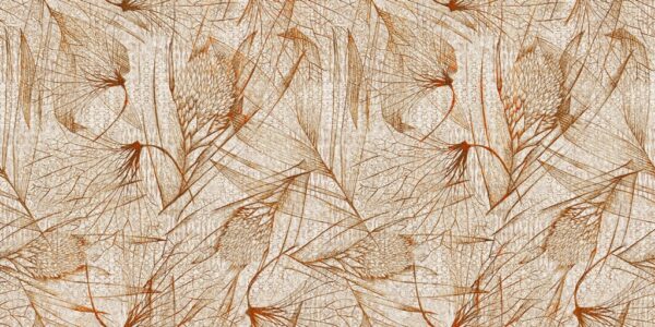 Papier peint Dessiner des feuilles avec une ligne fine