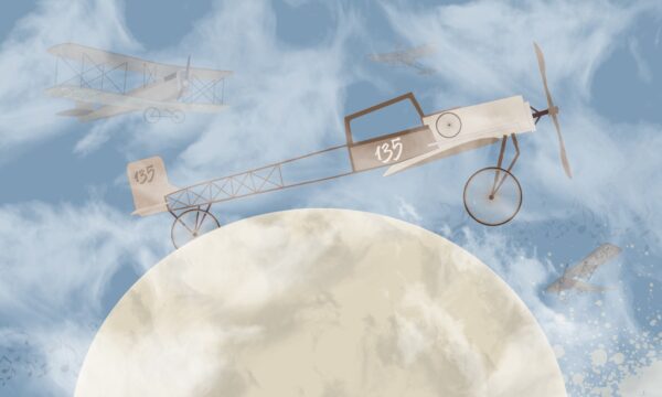 Papier peint Avion sur la Lune