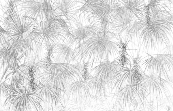 Papier peint Palmiers gris