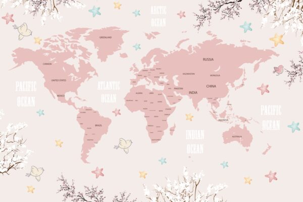 Papier peint Carte du monde du printemps