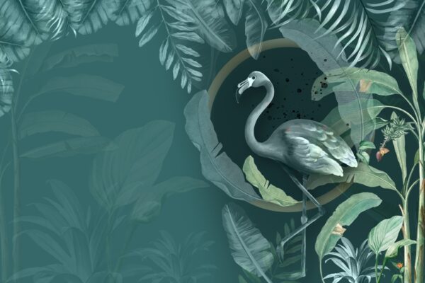 Papier peint Flamant vert