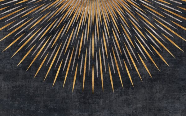 Papier peint Rayons dorés sur fond graphite