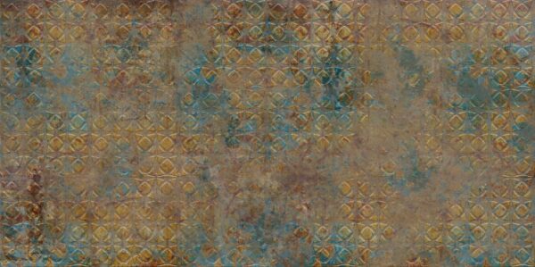 Papier peint Mosaïque jaune et bleue