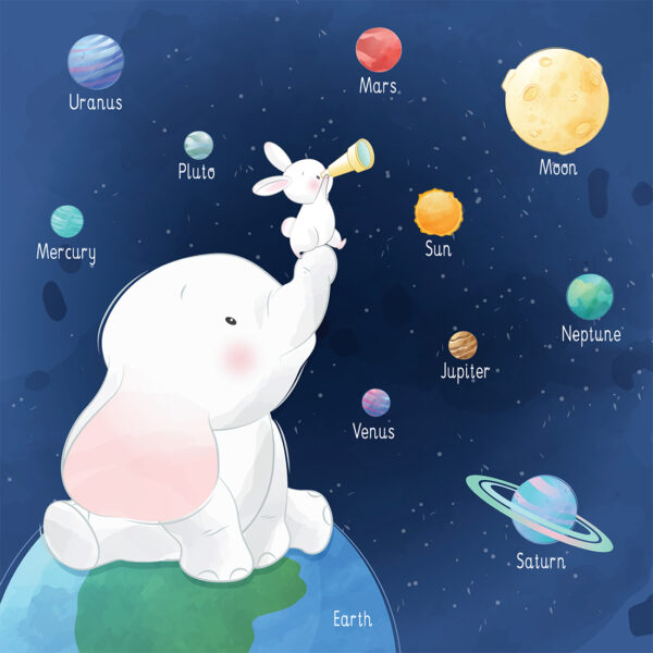 Papier peint Éléphant dans l'espace