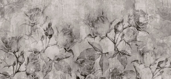 Papier peint Nuances de roses noires et blanches