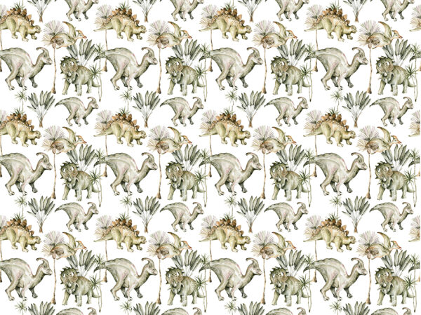 Papier peint Dinosaures parmi les arbres