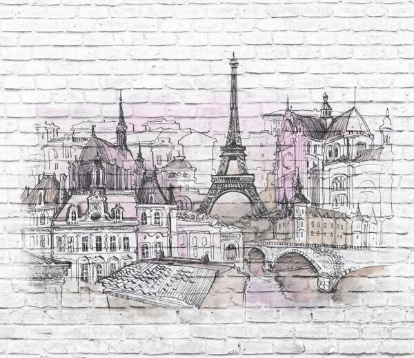Papier peint Carte postale de Paris