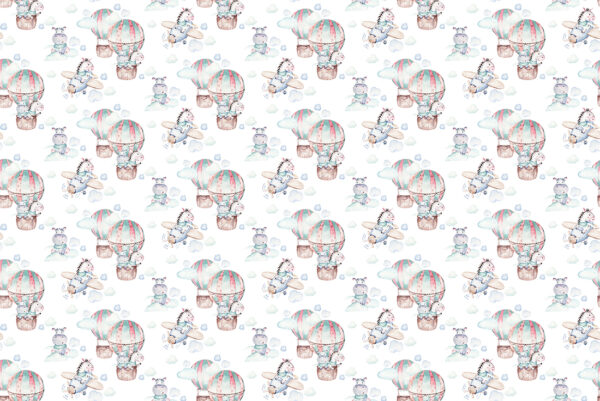 Papier peint Hippopotame et Zèbre 2