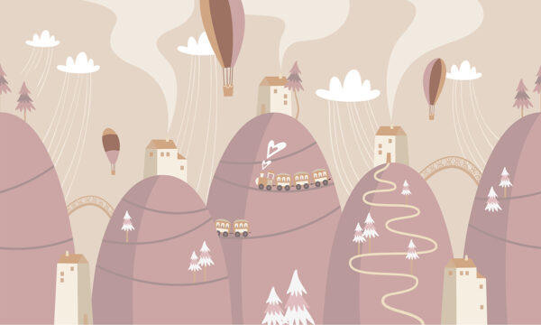 Papier peint Village de la Montagne Rose