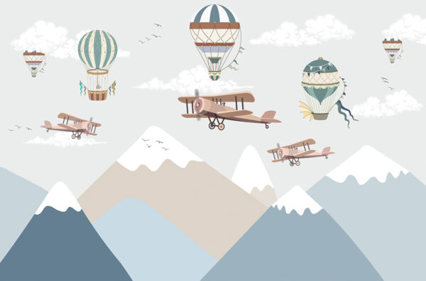 Papier peint Avions dans les montagnes