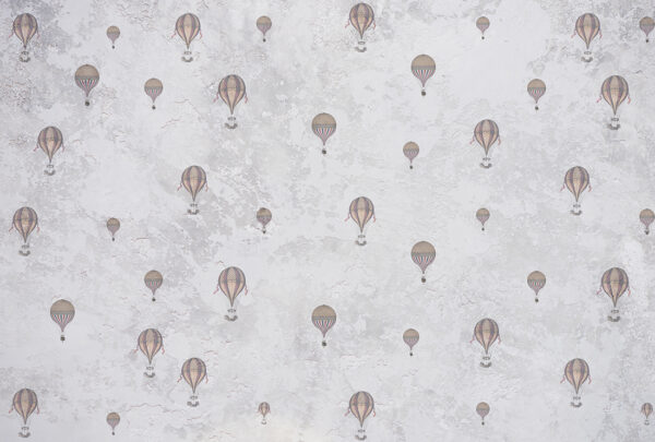 Papier peint Ballons sur fond de béton