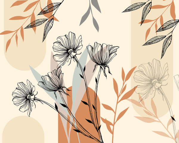 Papier peint Fleurs minimalistes