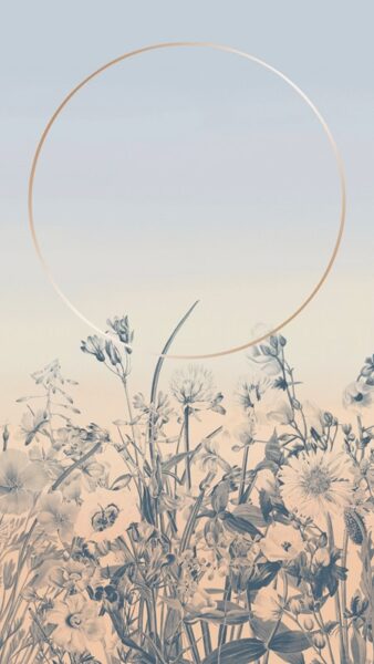 Papier peint Cercle au-dessus des fleurs