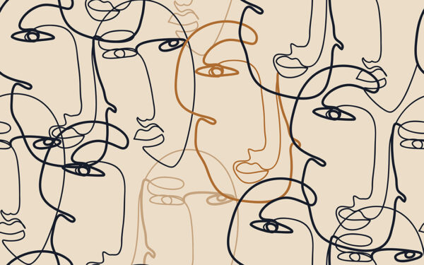 Papier peint Visages alignés