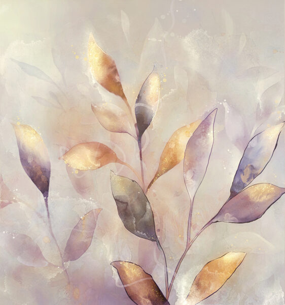 Papier peint Feuilles dans la lueur