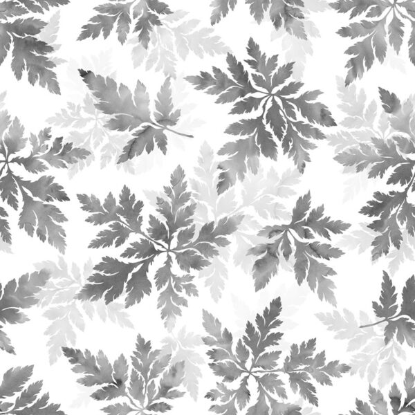 Papier peint Feuilles aux nuances de gris