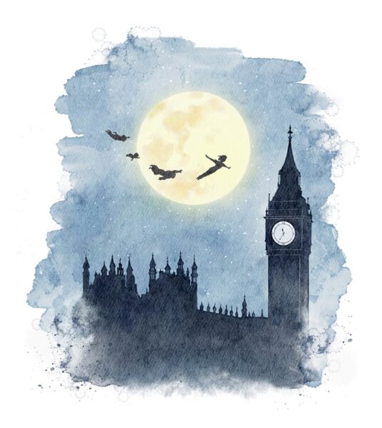 Papier peint Londres féerique avec Peter Pan