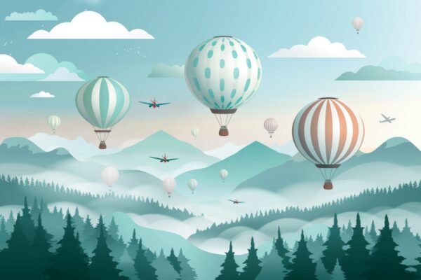 Papier peint Ciel en ballon