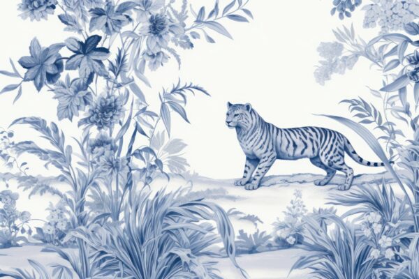 Papier peint Jungle bleue