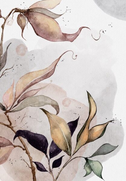 Papier peint Feuilles à l'aquarelle