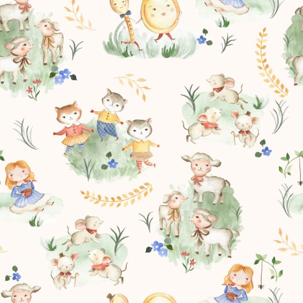 Papier peint Le pré des contes de fées des petits