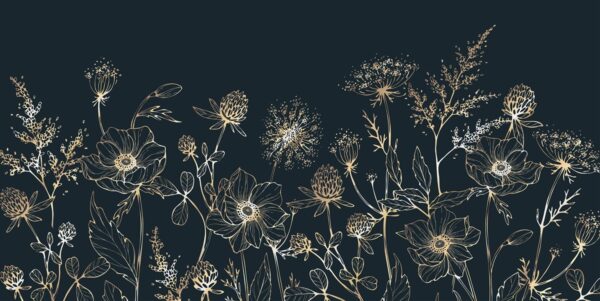 Papier peint Fleurs sur fond sombre