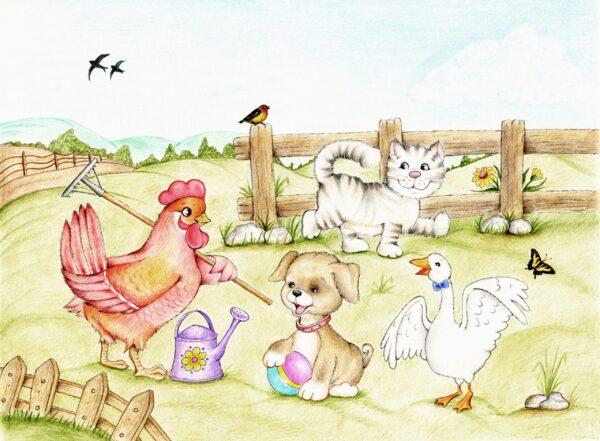 Papier peint Une ferme pleine de joie