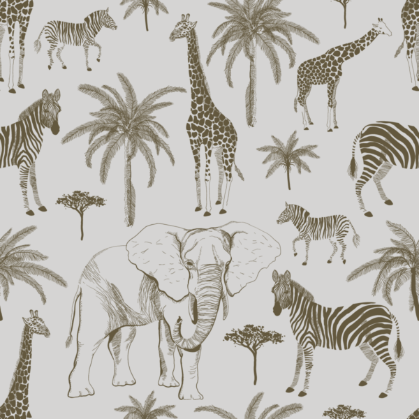 Papier peint Safari dans les palmiers