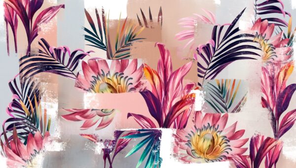 Papier peint Mosaïque florale