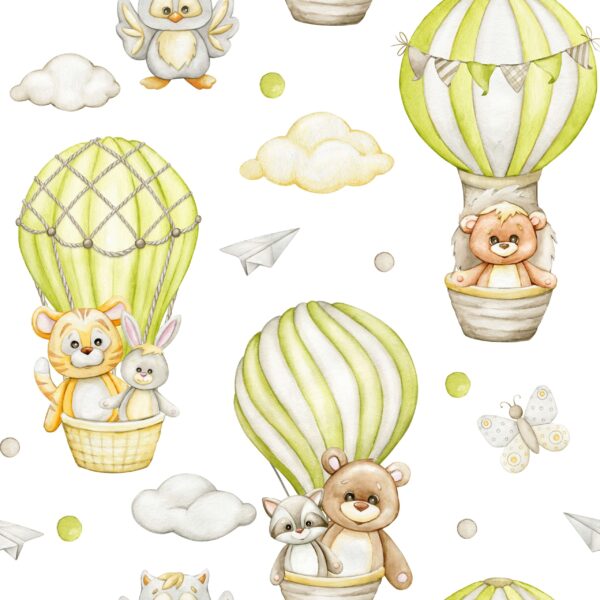 Papier peint Les aventures en ballon des petits amis