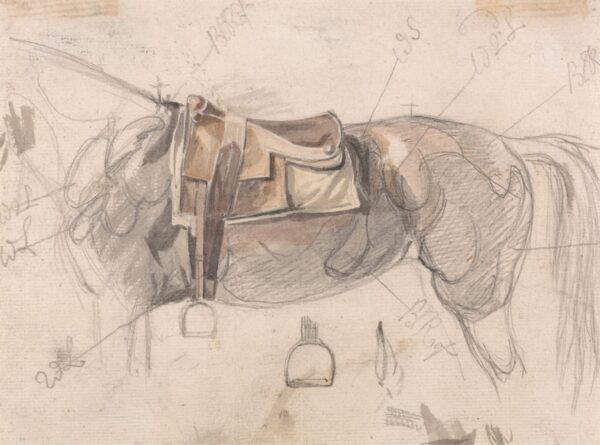 Papier peint Croquis avec selle