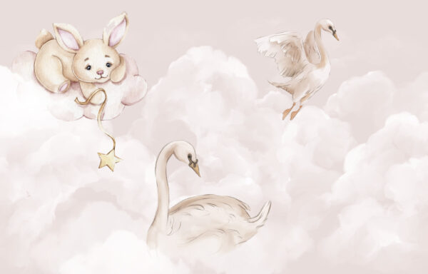 Papier peint Animaux mignons dans les nuages