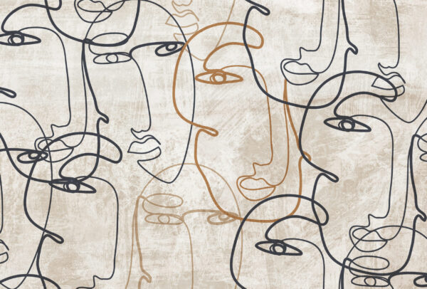 Papier peint Contours du visage