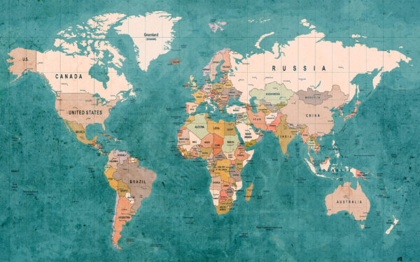 Papier peint Carte du monde colorée