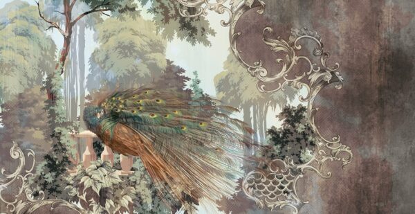 Papier peint Paysage de paon