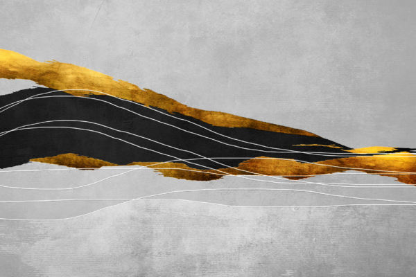Papier peint Vague d'or abstraite