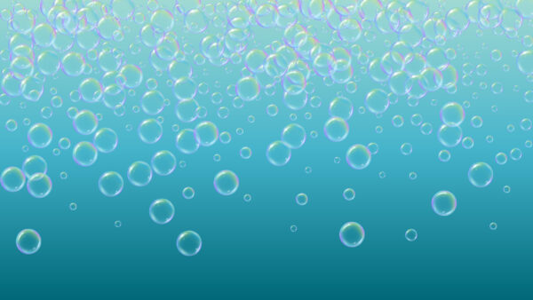 Papier peint Bulles bleues