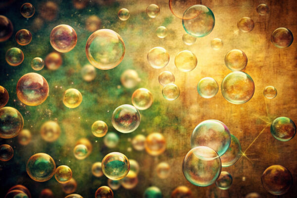 Papier peint Bulles dorées
