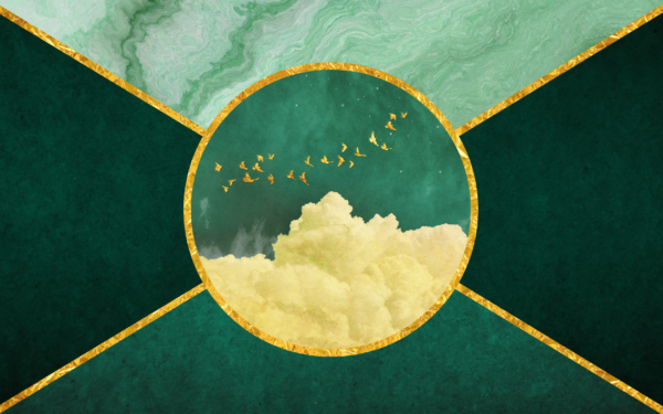 Papier peint Rêve de vert et d'or