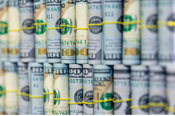 Papier peint Rouleaux de dollars
