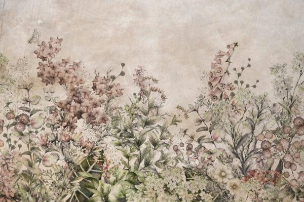 Papier peint Jardin sauvage - Le pouvoir des fleurs sur le mur