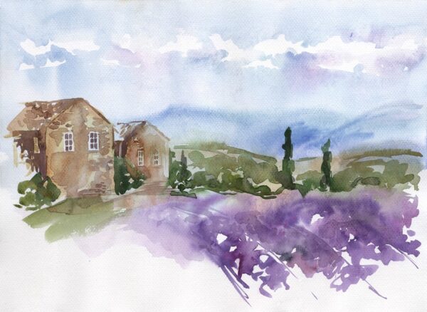 Papier peint Paysage de lavande