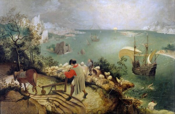 Papier peint Paysage avec la chute d'Icare