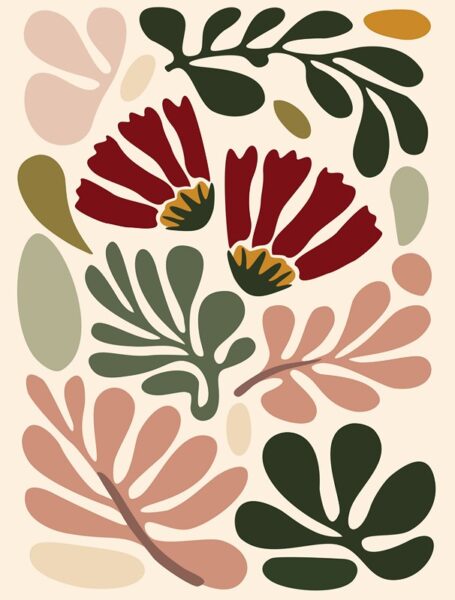 Papier peint Fleurs rétro