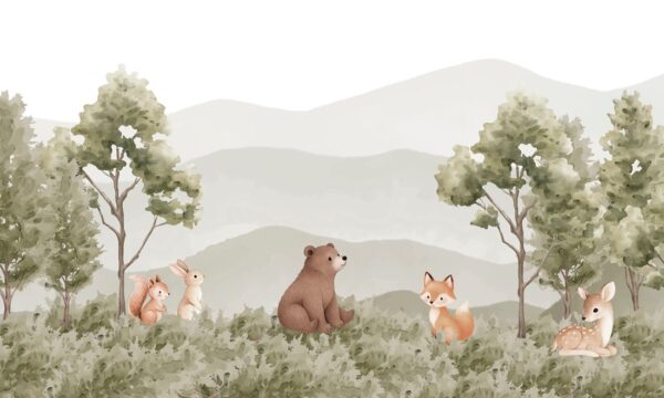 Papier peint Amis de la forêt en montagne