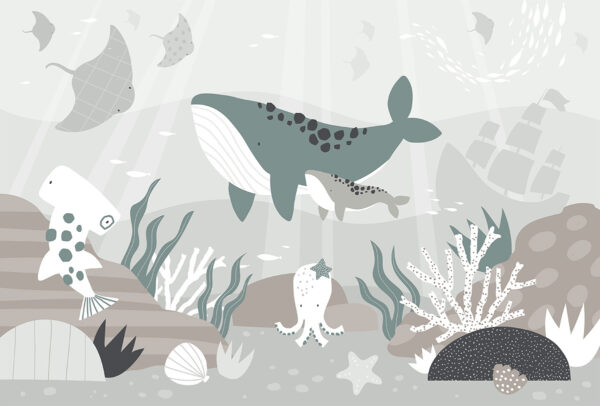 Papier peint Terre des baleines