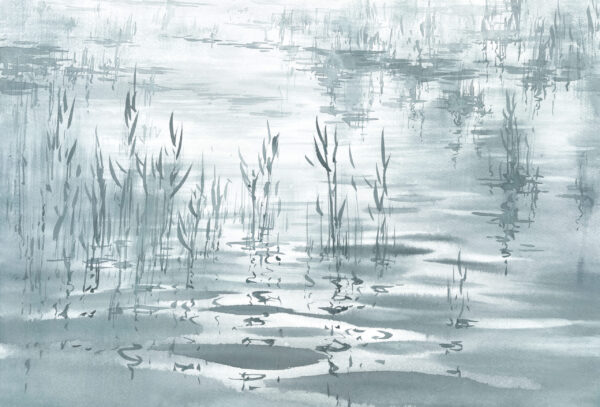 Papier peint Silence du lac brumeux