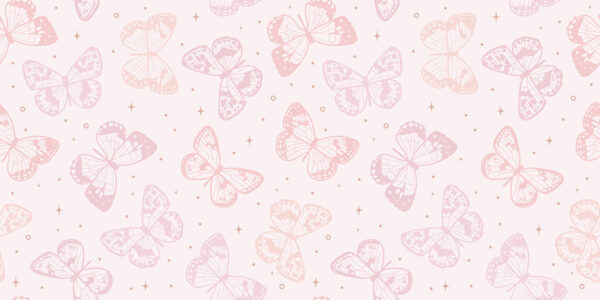 Papier peint Papillons roses